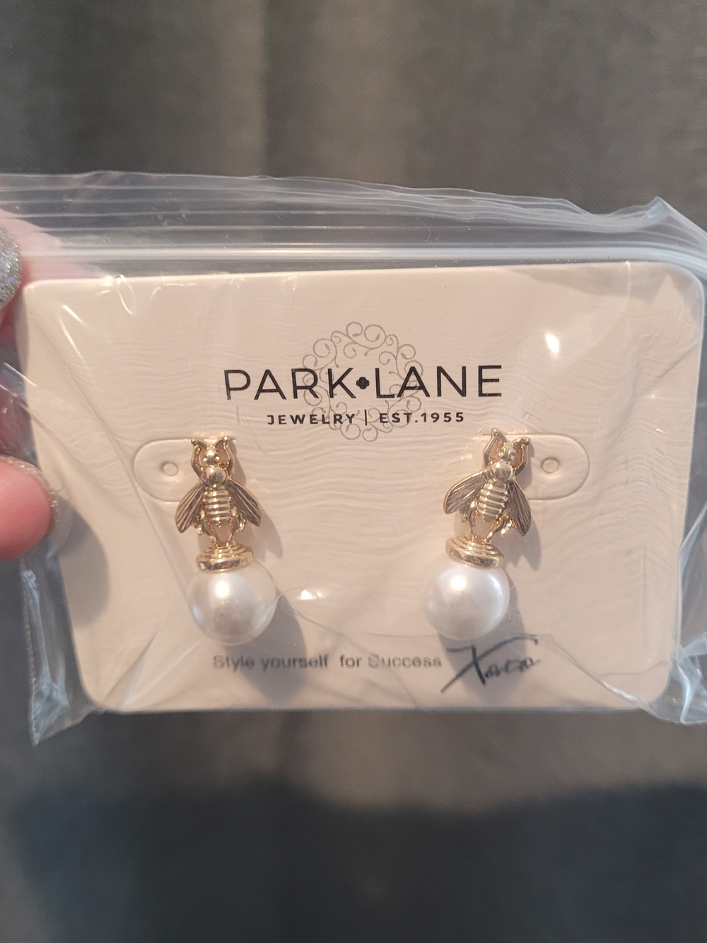 Park Lane Gold Bee Drop Pearl Earrings
